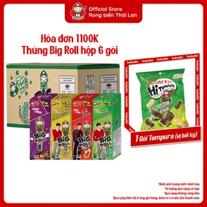Thùng 24 Hộp Snack Rong Biển TaoKaeNoi BIG ROLL (Hộp 6 Gói) Nhập Khẩu Thái Lan