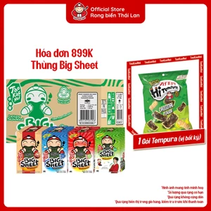 Thùng 10 Hộp Snack Rong Biển BIG SHEET Taokaenoi Nhập Khẩu Thái Lan