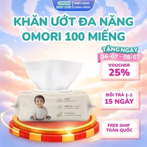 Khăn Giấy Ướt Đa Năng OMORI 100 Tờ Mềm Nhẹ An Toàn Không Bai Xù Cho Bé