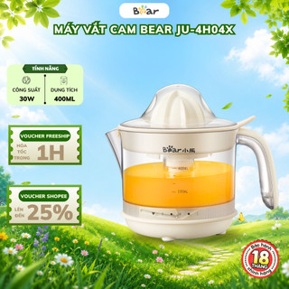 Máy Vắt Cam Tự Động 0.4L Bear JU-4H04X (CZJ-A04B1), Công Suất 30W, Xoay Ép 2 Chiều,Bảo Hành 18 Tháng