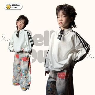 Áo Khoác Sweeter Bé Trai Trắng Cổ Polo Viền Đen Phong Cách Mellow Duck (4-13 Tuổi) B2604009