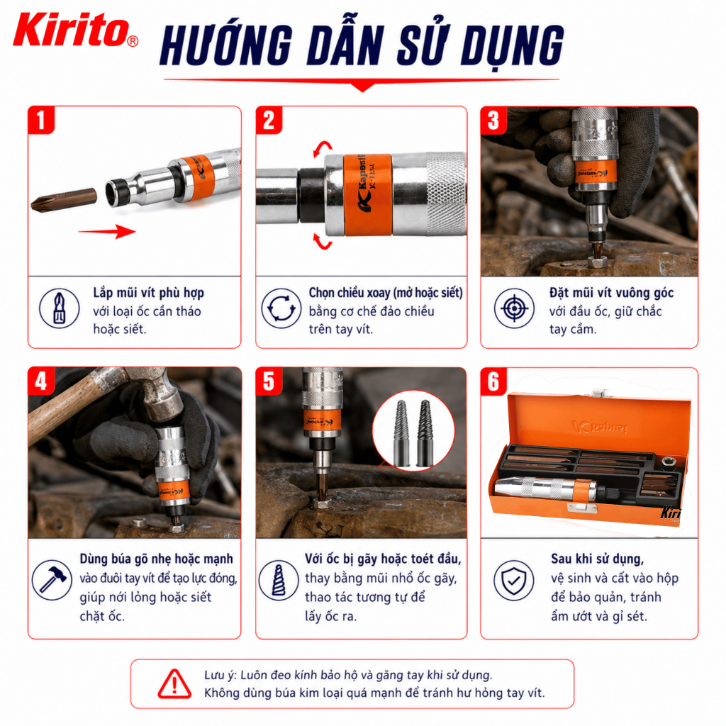 Bộ Tô Vít Đóng Đảo Chiều Kapusi 12 Chi Tiết, Bộ Đầu Tua Vít Đa Năng Thép S2 Chống Gỉ K7194