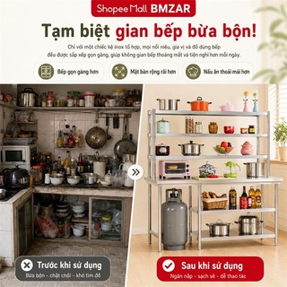 Kệ bếp gas inox chống gỉ cao cấp Kệ bếp inox 304 Đa năng chịu lực