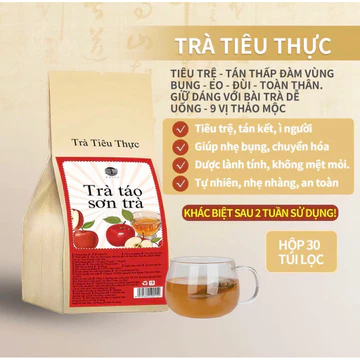Trà Tiêu Thực Trà Táo Sơn Trà trà thảo mộc kết hợp từ 9 vị tự nhiên gồm 30 túi lọc