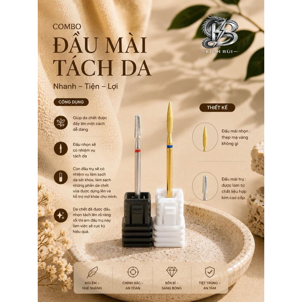 combo hai đầu mài hỗ trợ làm da nhanh gọn lẹ -Linh Bùi