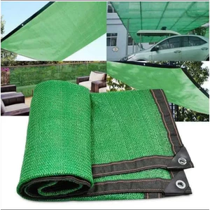 Lưới che nắng ngoài trời Thái Lan màu xanh khổ 3M, 4M 5M may viền khoen sẵn - Tặng kèm móc tiện lợi A02
