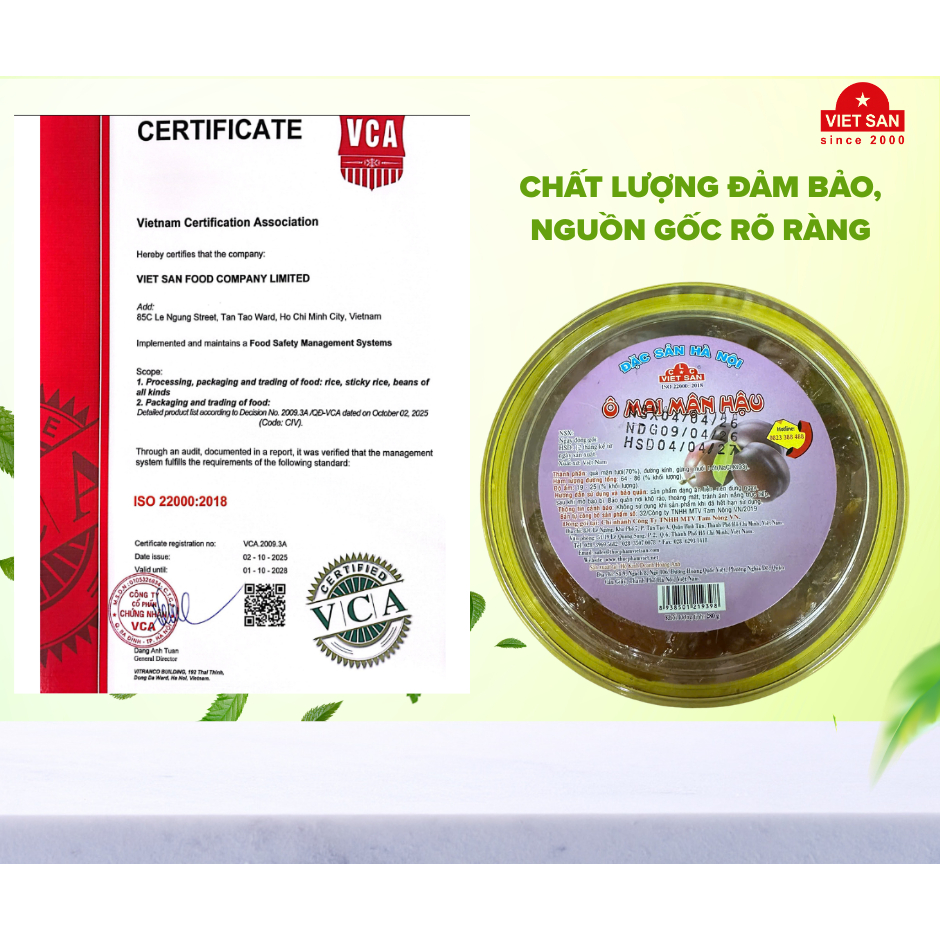 Ô Mai Mận Hậu Việt San 280g - Mận Chua Ngọt Dẻo Thơm Ăn Vặt Ô Mai Hà Nội