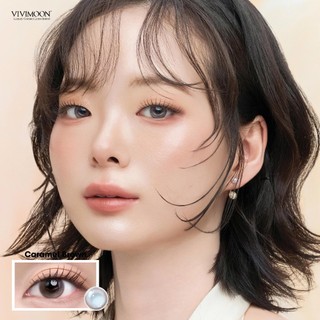 Lens cận 6 tháng VIVIMOON Caramel Brown, kính áp tròng khóa ẩm màu nâu sáng ngọt ngào độ từ 0 đến 8