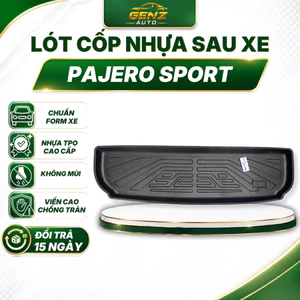 Lót cốp Mitsubishi Pajero Sport 2018-Nay-Nhựa dẻo TPO Không mùi, Chuẩn khít form xe, Chống thấm nước