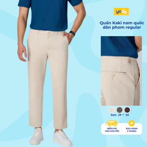 Quần kaki nam Yody phom regular, quần chun ẩn sợi Highcool chạm mát TRA - MCCH26A006