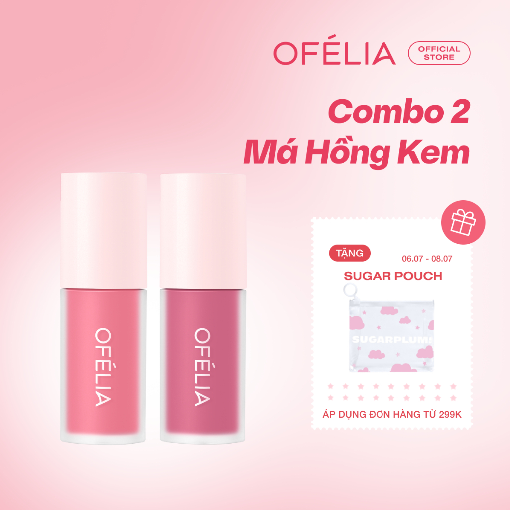 Combo 2 Má Hồng Kem OFÉLIA Lolli Liquid Blush (4.6g x 4.6g)