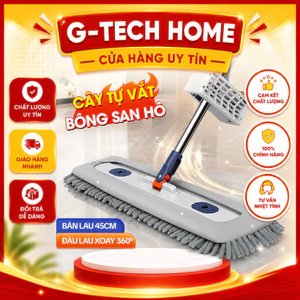 Cây Lau Nhà Tự Vắt G-TECH HOME Sợi Microfiber Siêu Thấm Hút, Chổi Lau Nhà Tự Vắt Thông Minh BH-12TH