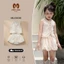 Set bộ áo bé gái kem, ren thô hàn, từ 8kg-33kg