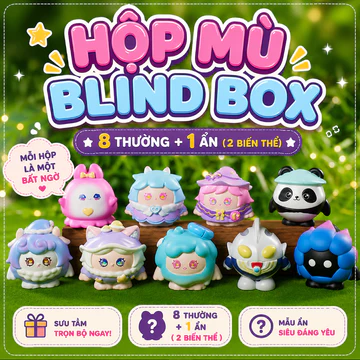 Hộp Mù Blind Box Mô Hình Mini Cute - Blind Box Nhân Vật Dễ Thương Sưu Tầm, Quà Tặng Bất Ngờ (8 Mẫu Thường + 1 Mẫu Ẩn)