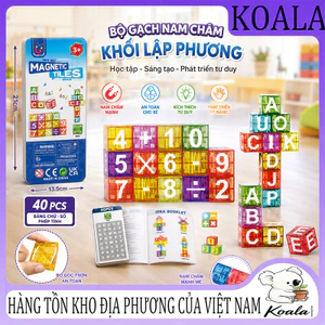 Khối xếp hình chữ cái nam châm dành cho trẻ em từ 3 tuổi trở lên, đồ chơi xếp hình nam châm trong suốt, khối xếp hình gi