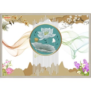 Tranh dán tường lam sóng sang trọng, tranh decor hiện đại, lụa kim tuyến cao cấp, tranh decor phòng khách