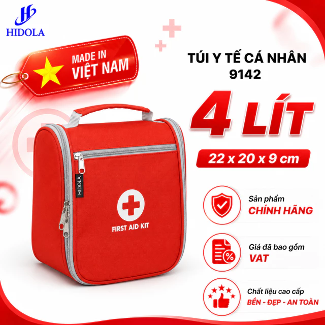 Túi Y Tế Cá Nhân HIDOLA 4L - Túi Sơ Cứu Mini Du Lịch, Đựng Thuốc Gia Đình 9142