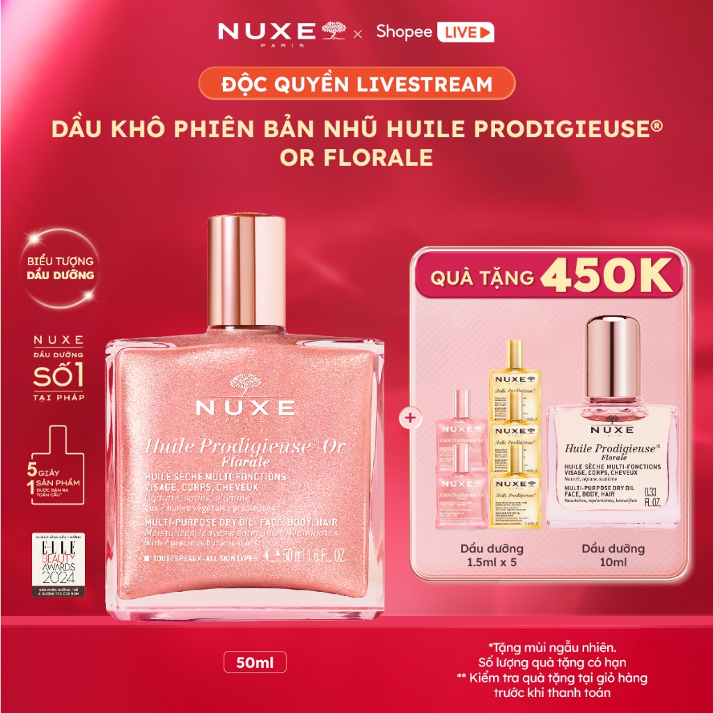 [CHỌN MÀU ĐỂ MUA] [Chỉ 6-7.7 - Tặng Quà 450K] Dầu dưỡng khô đa năng Nuxe Huile Prodigieuse Multi-purpose 50ml