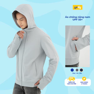 Áo chống nắng nam YODY áo khoác đi nắng có mũ chống tia UV vài dày dặn thoáng mát MEJA25A037