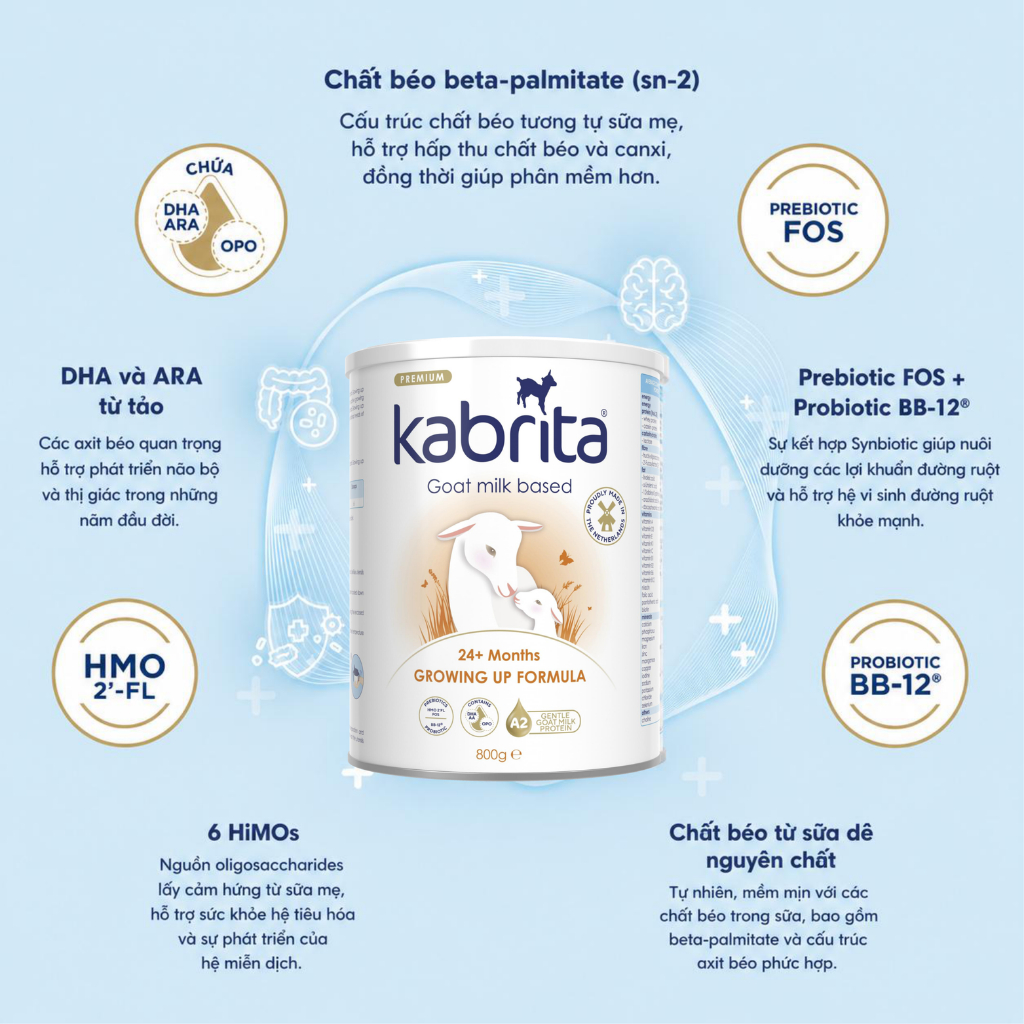 Sữa dê Kabrita lon 800g, nhập khẩu Hà Lan