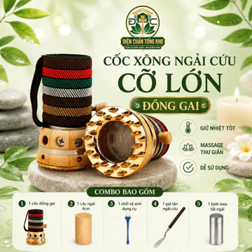 Cốc Xông Ngải Cỡ Lớn Dùng Kèm Nhang Ngải Cứu To 4cm, Cốc Xông Ngải Cứu Cỡ Lớn, Phụ Kiện Xông Ngải