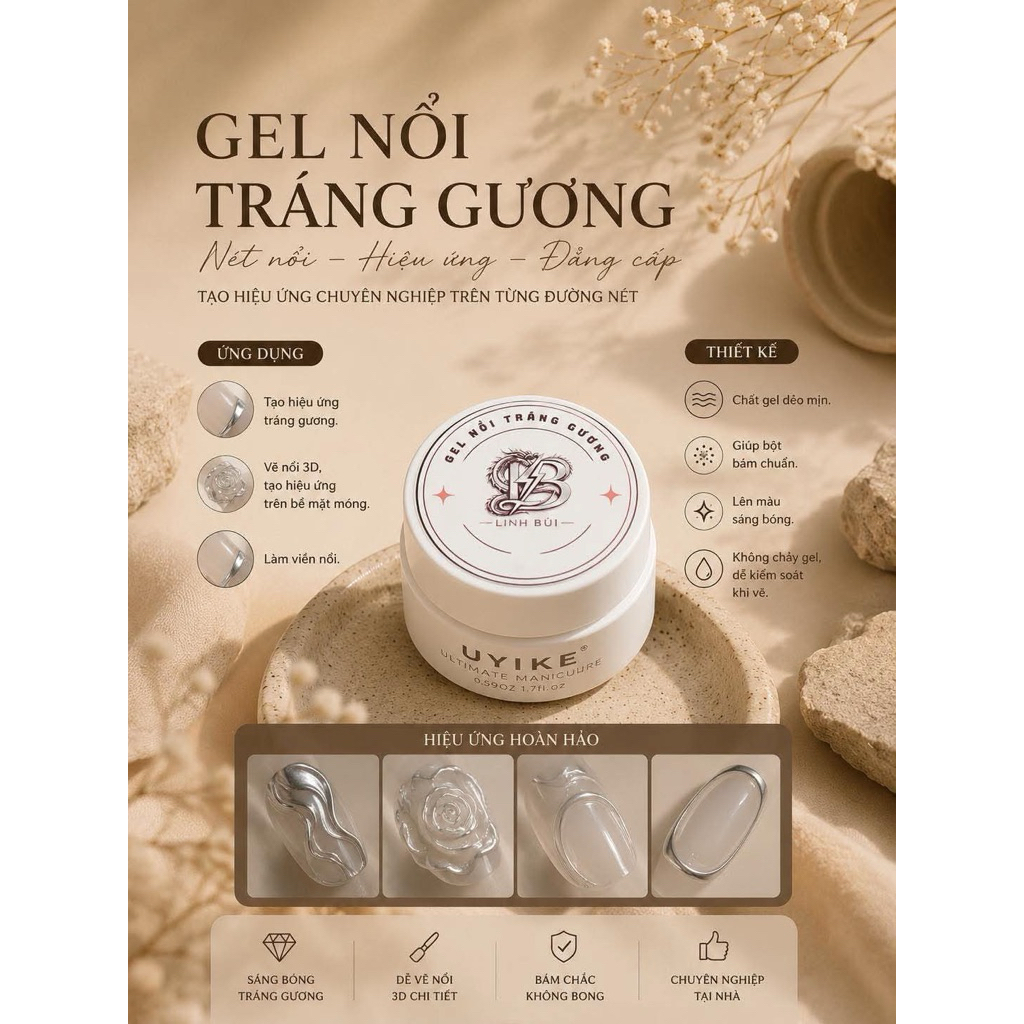 gel nổi tráng gương Linh Bùi