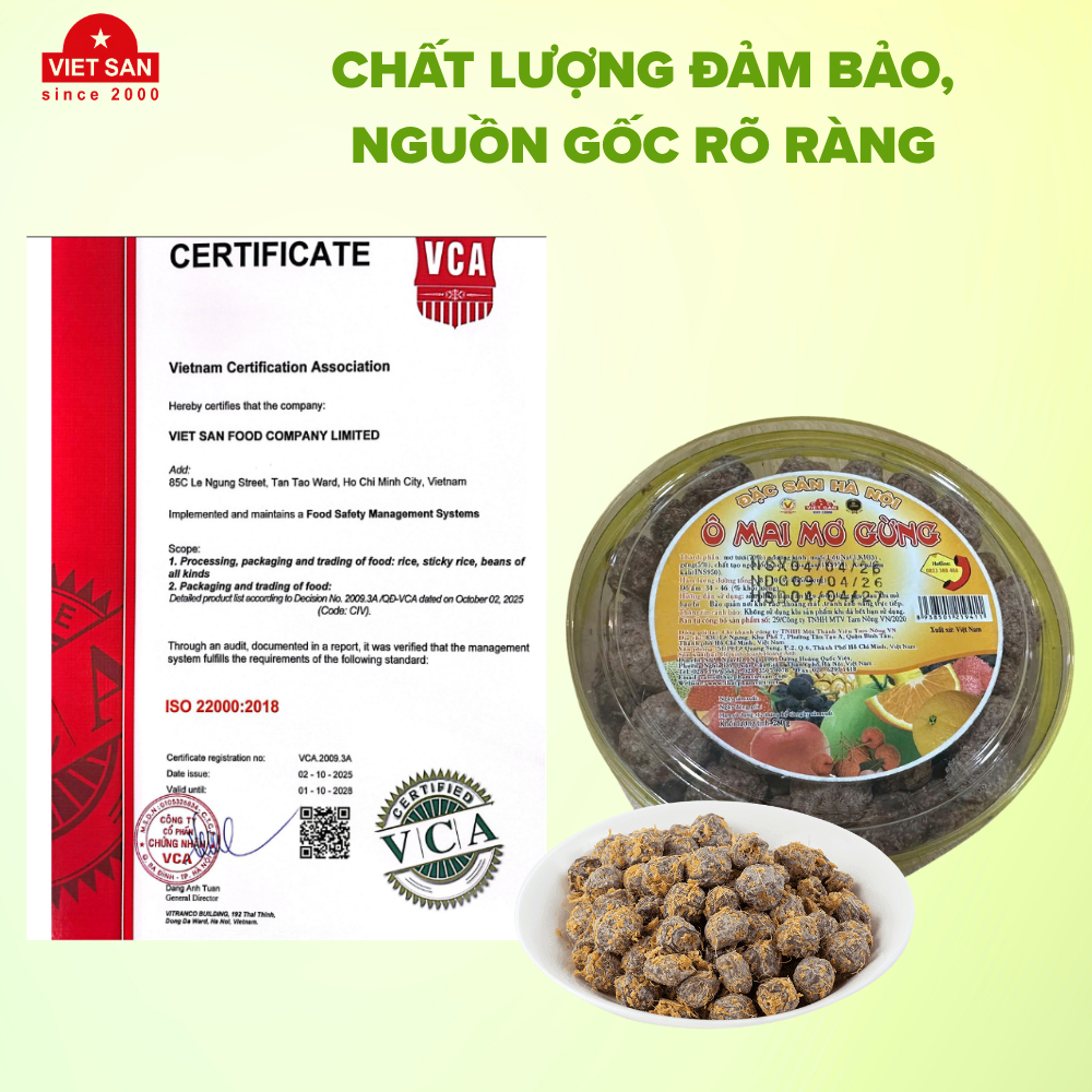 Ô Mai Mơ Gừng Việt San 150g/280g - Mơ Chua Ngọt Gừng Cay Ăn Vặt