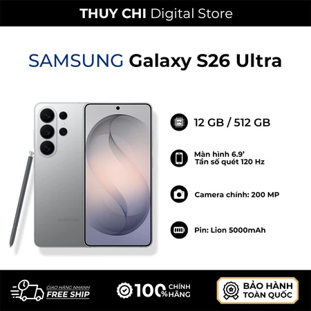 Điện thoại Samsung Galaxy S26 Ultra 12GB/512GB - Hàng Chính Hãng Samsung Việt Nam