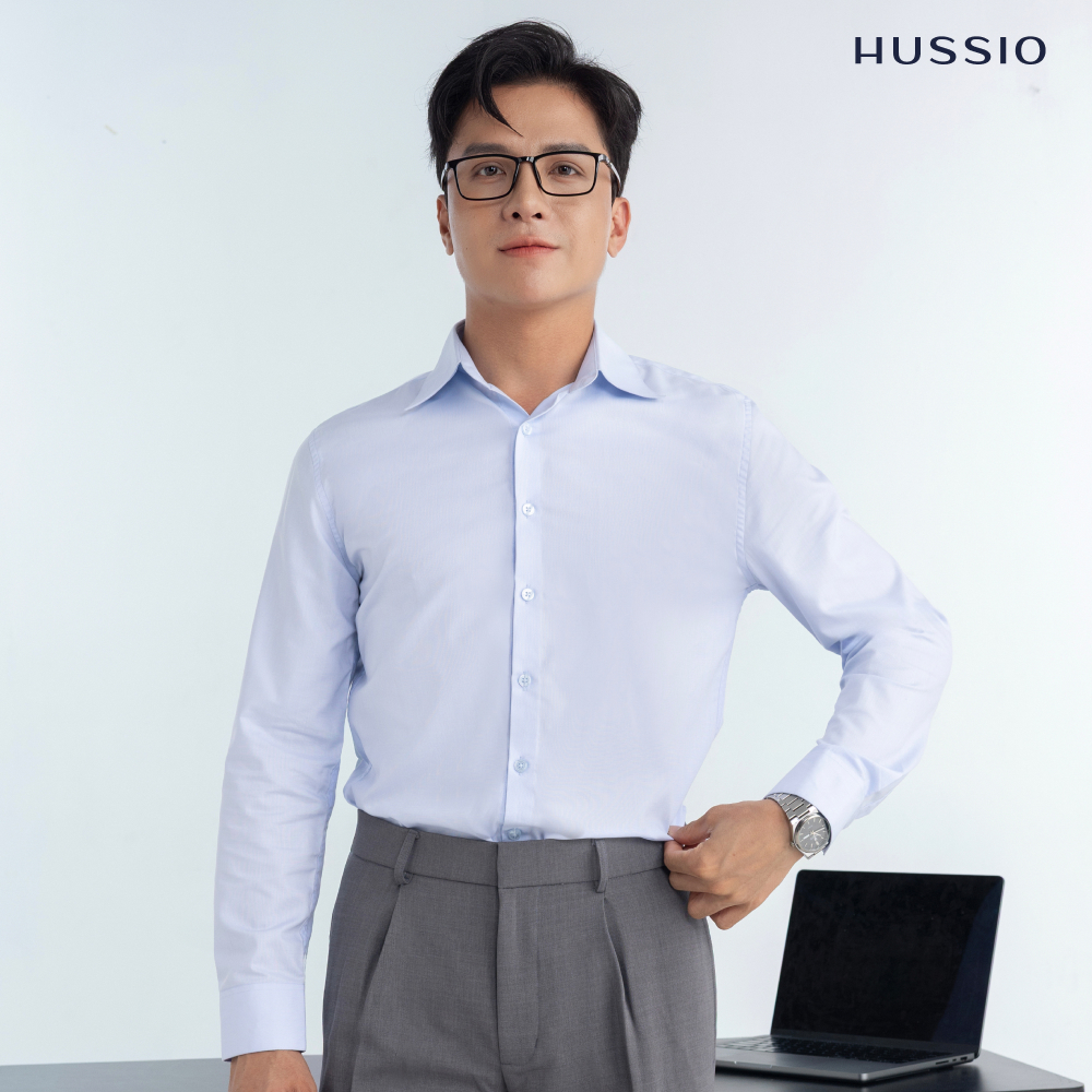 [New T7] Sơ mi nam công sở 8 Hours, chất liệu ECO Fabric, mềm mịn,thoáng mát chuẩn form Slim Fit HANI - HUSSIO