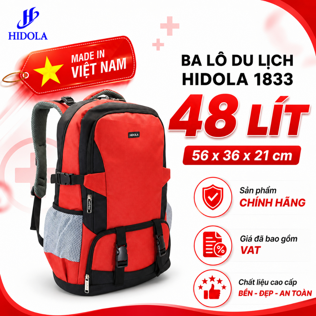 Ba lô Du lịch Nam Nữ size lớn HIDOLA 1833