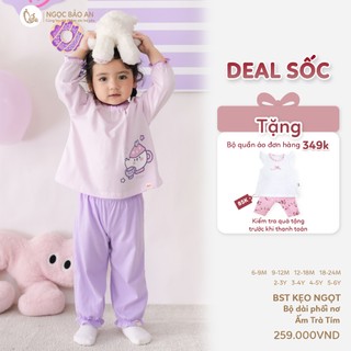 NBAN (6M-6Y) Bộ đồ dài cho bé gái Ấm Trà Tím cotton thoáng mát, dễ mặc nhà đi chơi, đi học-CANDY5.25
