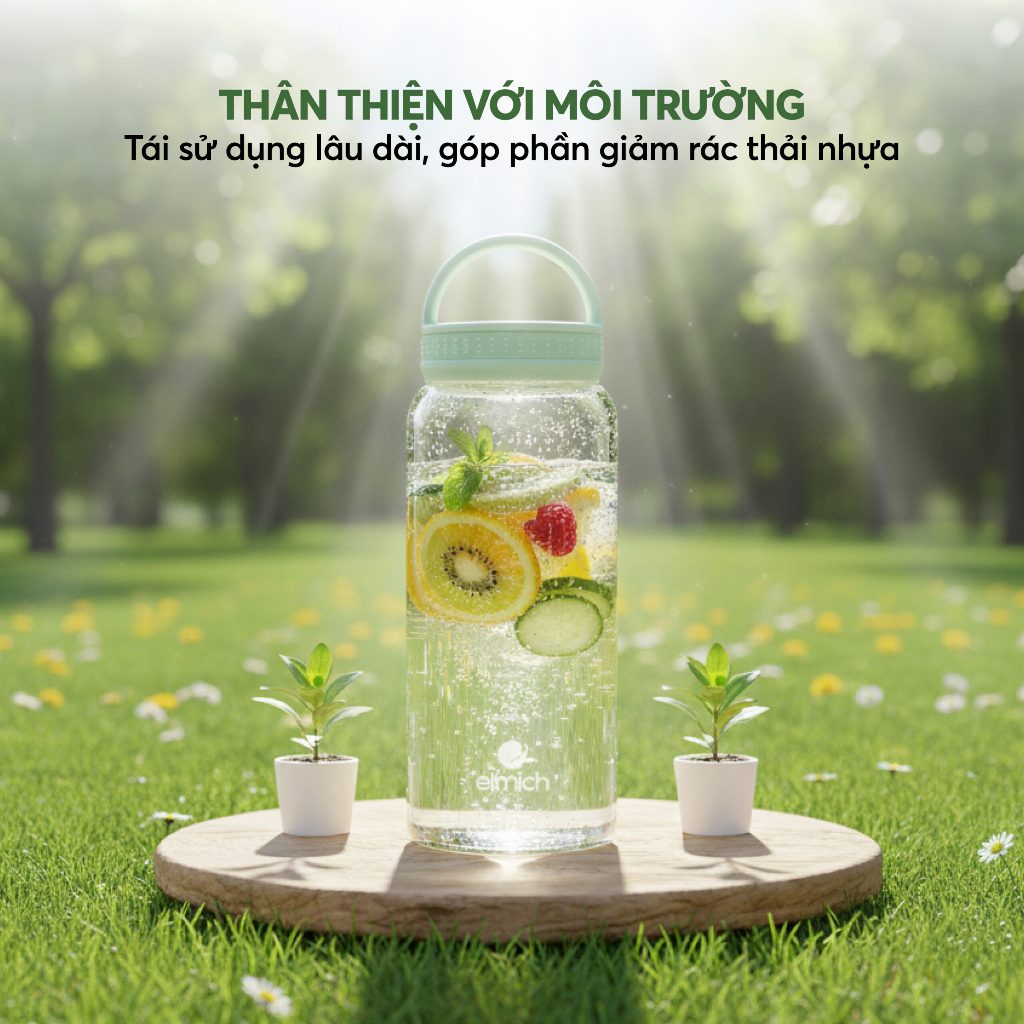 Bình nước thủy tinh Elmich EL140X dung tích 500, 700ml