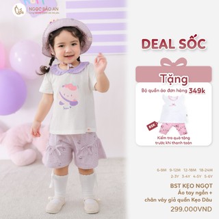 NBAN (6M-6Y) Set áo váy bé gái Kẹo Dâu cotton thoáng mát dễ mặc đi học đi chơi - CANDY5.25