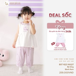 NBAN (6M-6Y) Bộ quần áo lửng bé gái Bánh Kem Sweet mặc nhà, đi học đi chơi, thấm hút tốt-CANDY5.25