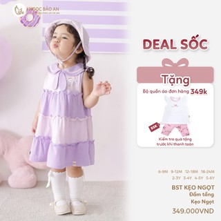 NBAN (6M-6Y) Đầm tầng cổ yếm bé gái Kẹo Ngọt thời trang cho bé gái dễ mặc, đi học đi chơi-CANDY5.25