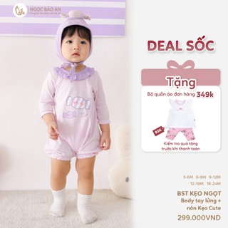 NBAn (3M-24M) Bộ body đùi bé gái tay lửng Kẹo Cute cotton thoáng mát mặc nhà đi chơi-CANDY5.25