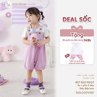 NBAN (3M-24M) Bộ đồ yếm bé gái Đầu Bếp Kem thời trang thấm hút tốt, dễ mặc đi học đi chơi-CANDY5.25