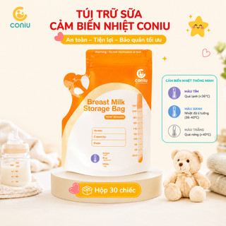 Túi Trữ Sữa Cảm Biến Nhiệt Coniu Giữ Nhiệt, Thiết Kế Công Thái Học Tiêu Chuẩn Cao( Hộp 30 Chiếc)