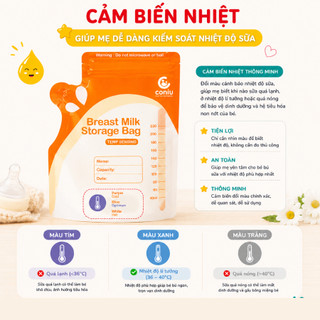 Túi Trữ Sữa Cảm Biến Nhiệt Coniu Giữ Nhiệt, Thiết Kế Công Thái Học Tiêu Chuẩn Cao( Hộp 30 Chiếc)