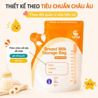 Túi Trữ Sữa Cảm Biến Nhiệt Coniu Giữ Nhiệt, Thiết Kế Công Thái Học Tiêu Chuẩn Cao( Hộp 30 Chiếc)