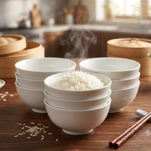 Chén Cơm Sứ Trắng Cao Cấp Thái Bình – Bát Ăn Cơm Gốm Sứ Men Bóng Kháng Khuẩn Bền Đẹp Cho Gia Đình