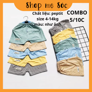Combo 5/10 quần đùi thun lạnh peptit KWOO cho bé 4-14kg mesocshop