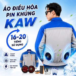 Áo điều hòa KAW cao cấp, Dung lượng pin 50000mAh, 35000mAh siêu khủng 16 - 20 tiếng, Hàng chính hãng