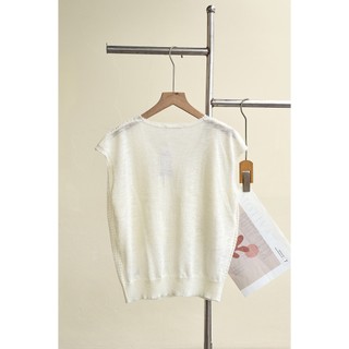 Áo len lưới kiểu nữ vai chờm cổ tròn bo gấu LAMER Mchic O61W26Q019