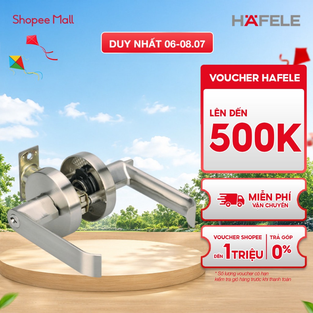 Tay cửa, Khóa tay nắm gạt cho cửa phòng vệ sinh/ Cửa phòng Hafele 911.63.226/ 911.63.222