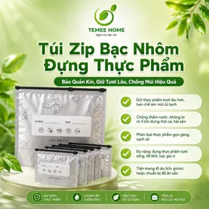 Túi Zip Bạc Nhôm Đựng Thực Phẩm, Túi Bảo Quản Thịt Cá Rau Củ Chống Mùi, Chống Rò Rỉ, Tái Sử Dụng
