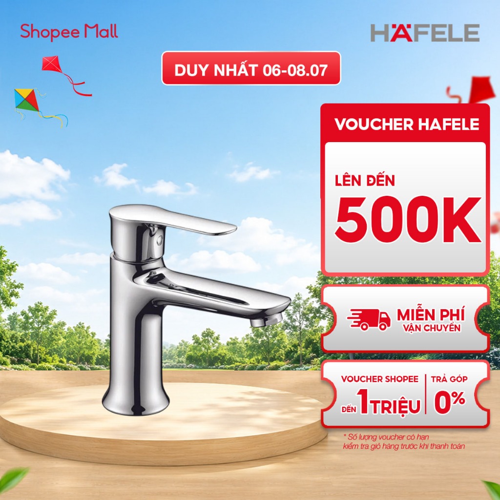 Vòi Lavabo Rửa Mặt Nóng Lạnh Hafele Lõi Đồng – Không Gỉ – BH 2 Năm