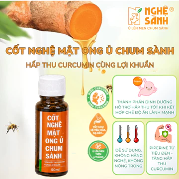 Nghệ Sành GIFT - Cốt Nghệ Sành ủ mật ong giàu hoạt chất curcumin từ nghệ, không hăng, vị ngọt dịu dễ uống chai 50ml