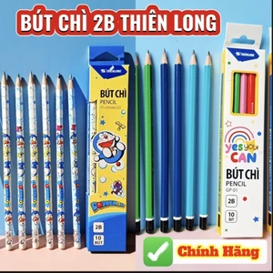 Bút chì 2B Thiên Long dành cho học sinh tiểu học. GP 01 không đầu tẩy, GP009/DO có đầu tẩy