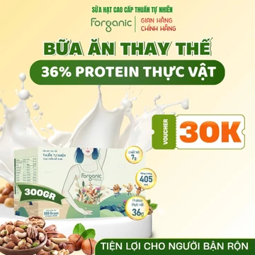 Sữa Hạt Thay Thế Bữa ăn Forganic - Sữa hạt thuần chay 20 loại hạt bổ sung đạm thực vật 36% - Hộp 300G (10 gói)